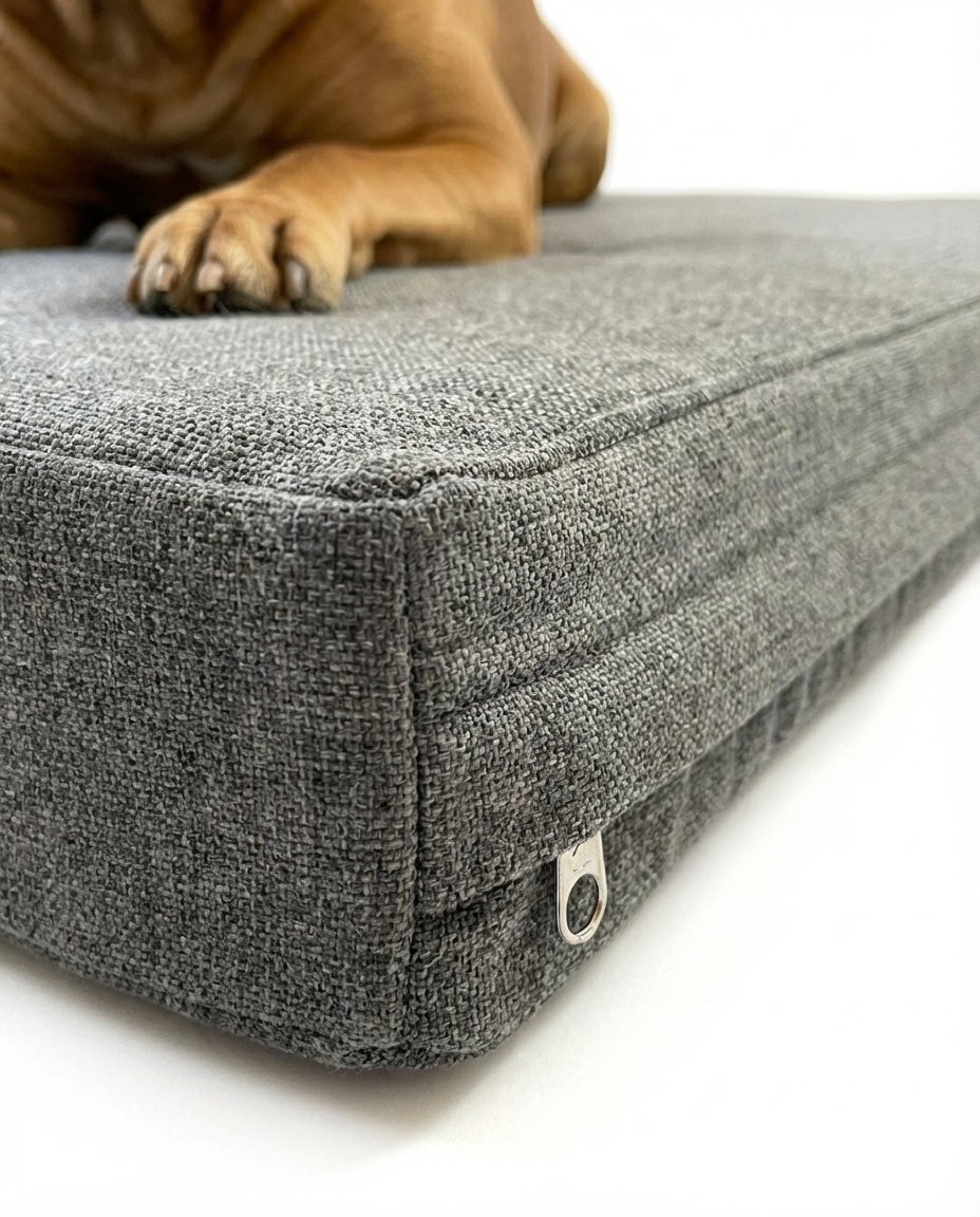 memory foam orthopedic dog bed showing three foam layers