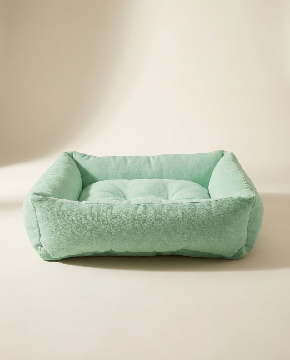 classic bolster dog bed showing tufted base and hypoallergenic fill