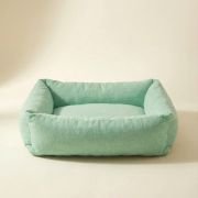 classic bolster dog bed with raised square bolster sides