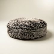round fur dog bed available in multiple sizes from XS to XXL
