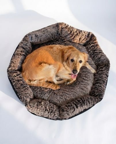 Faux Fur Bolster Dog Bed