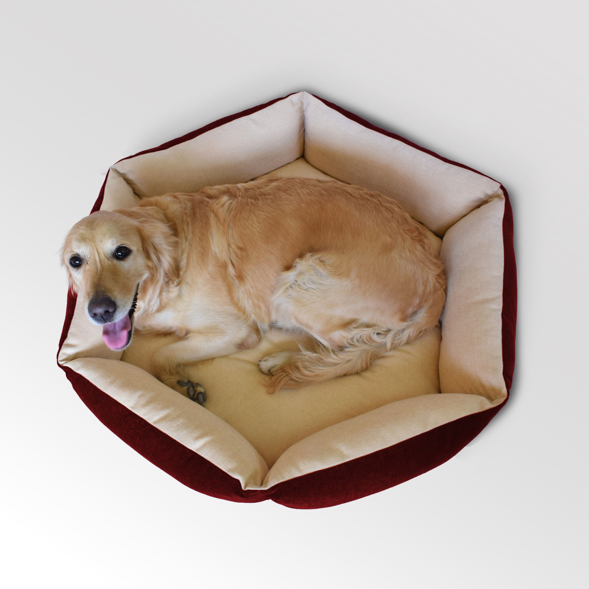 Hexagonal Bolster Dog Bed Prazuchi