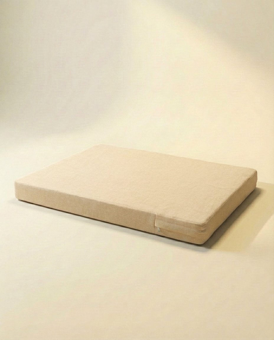 Jute orthopedic dog bed beige