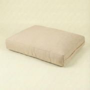 chewproof dog bed with jute cover beige
