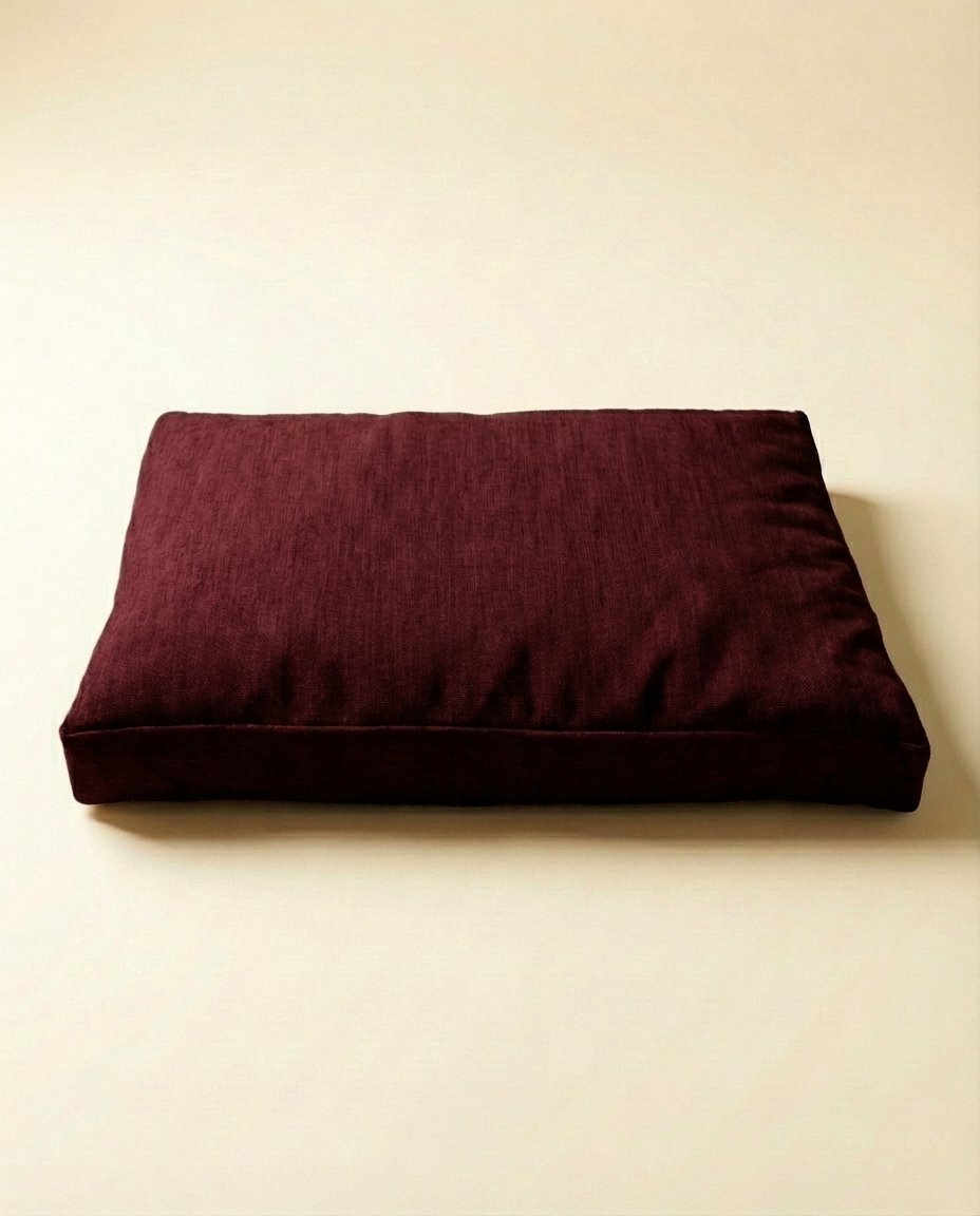 chew resistant dog bed with removable cover maroon