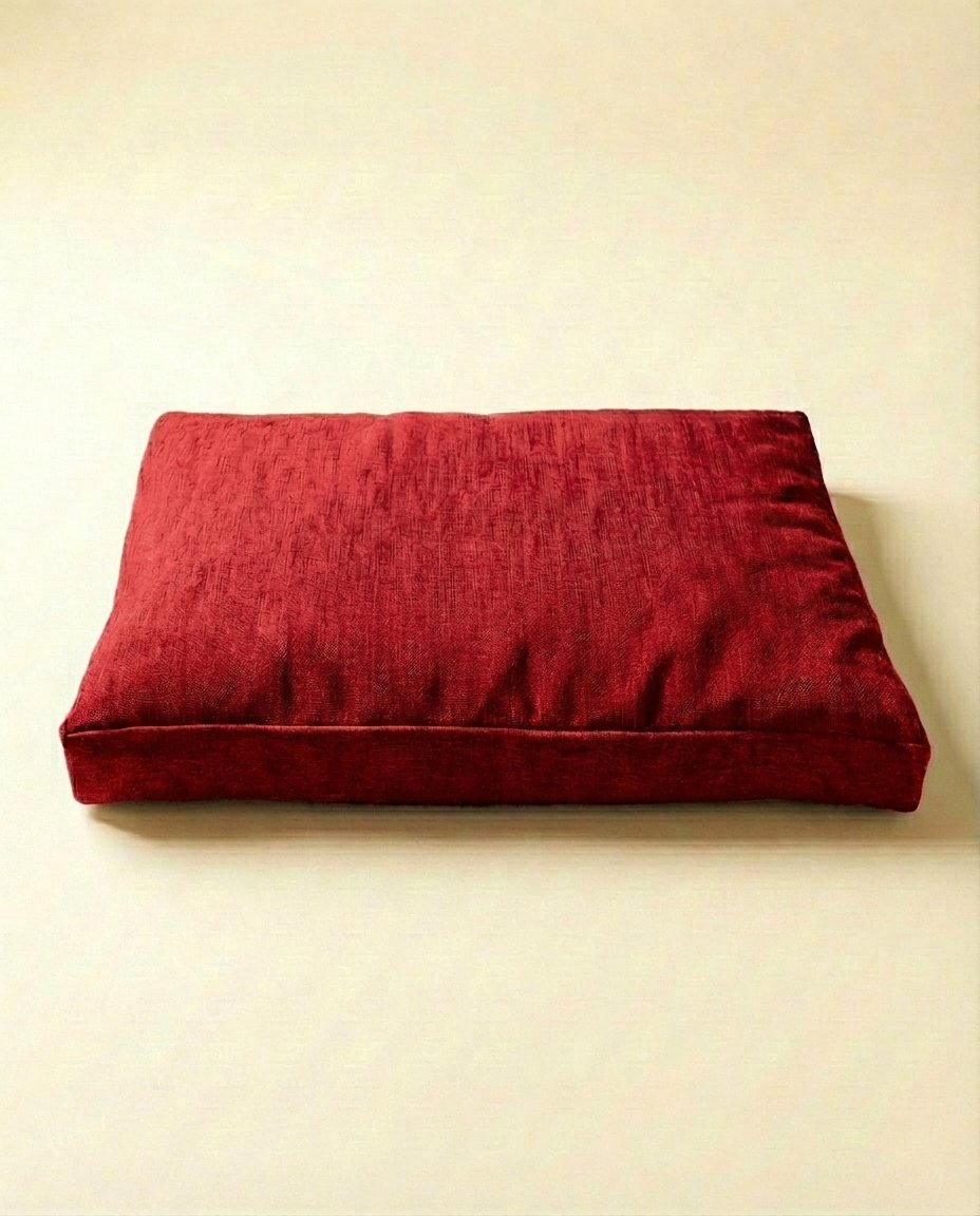 chew resistant dog bed with removable cover red
